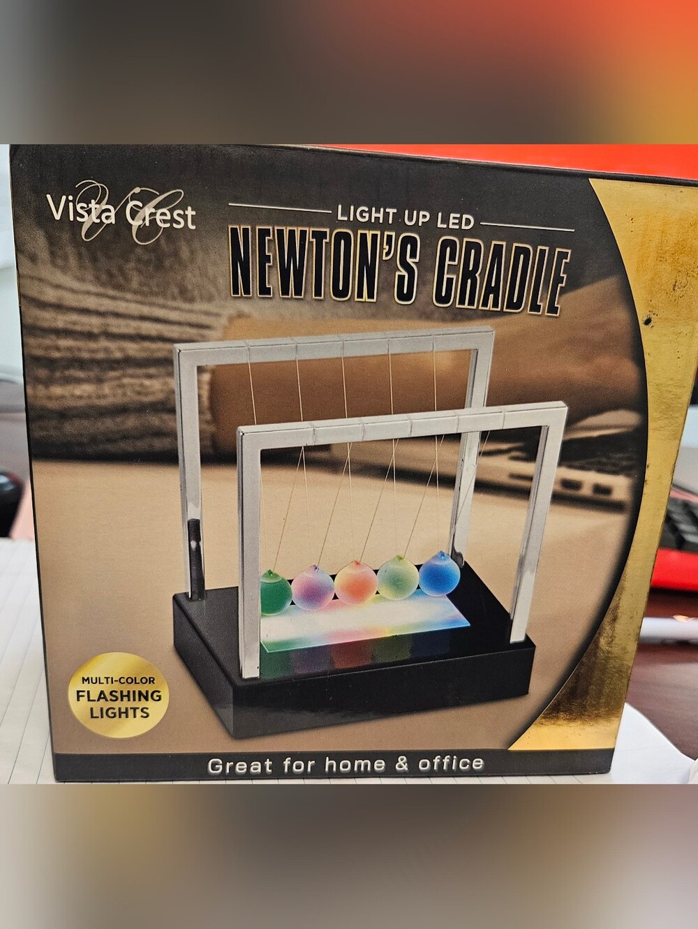 Light-Up LED Newton's Cradle - Multi-Color